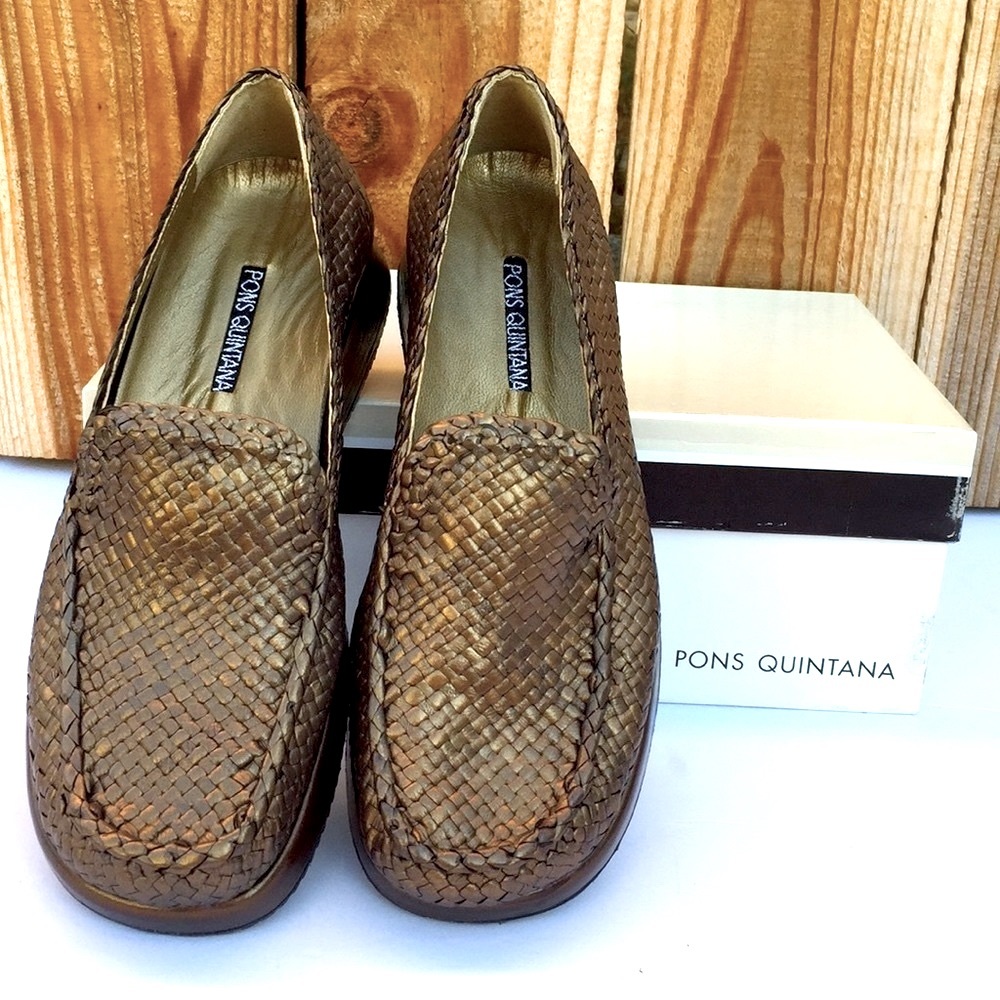 NWT Pons Quintana Pune Bronze Woven Loafers